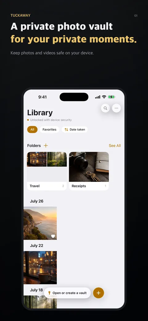A private photo vault for your private moments.
