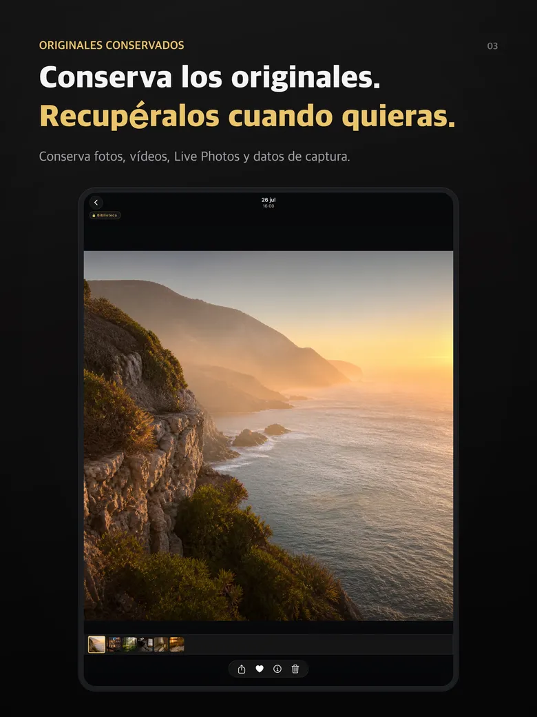 Conserva los originales. Recupéralos cuando quieras.