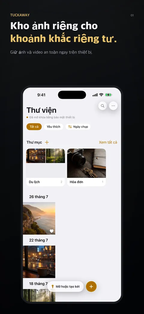 Kho ảnh riêng cho khoảnh khắc riêng tư.